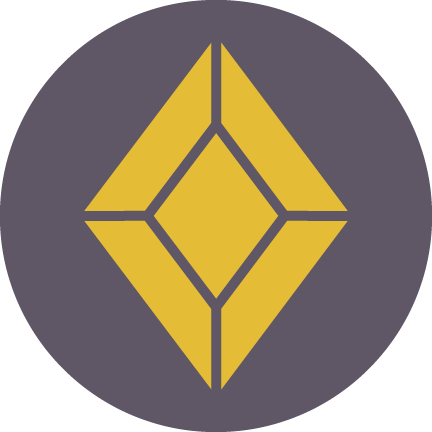 An amber-colored gem on a grayish-purple background.
